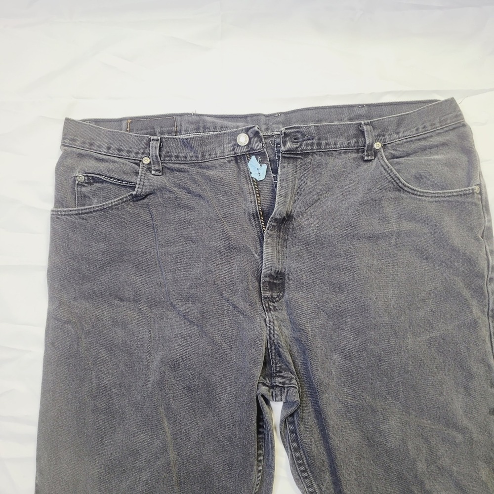 Wrangler Vintage Mens Faded Black Straight Leg Denim Jeans 42x30 - J73 - Picture 2 of 11